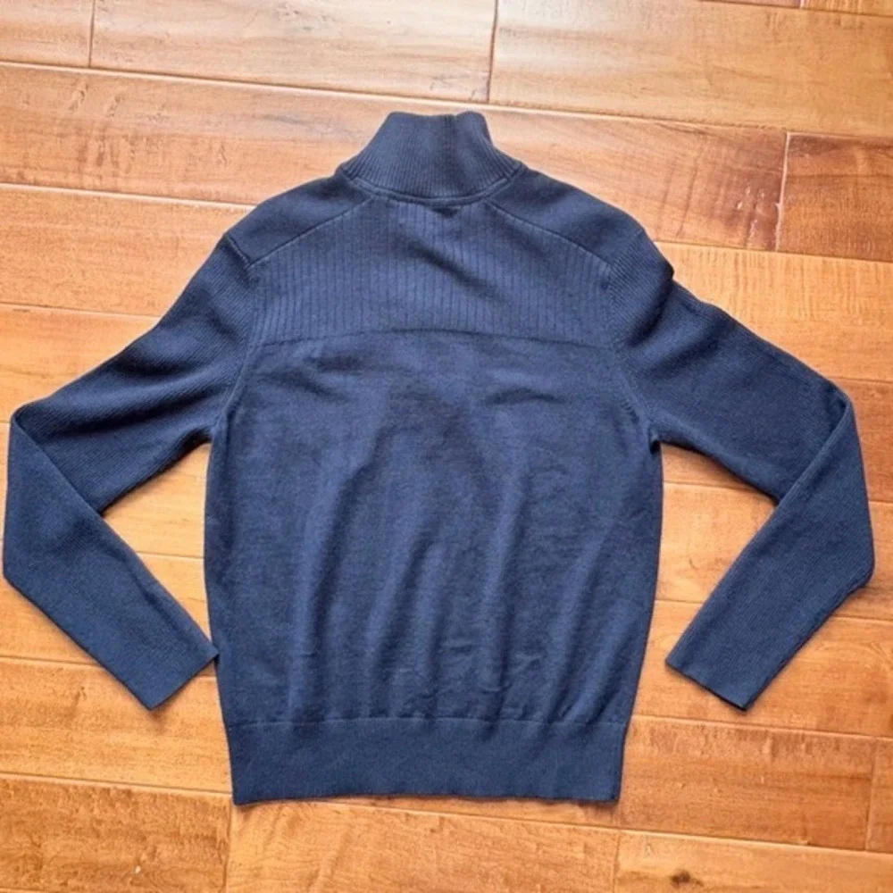 Banana Republic Mens Half-Zip Pullover Sweater Size‎ M Wool-Blend Navy-Blue